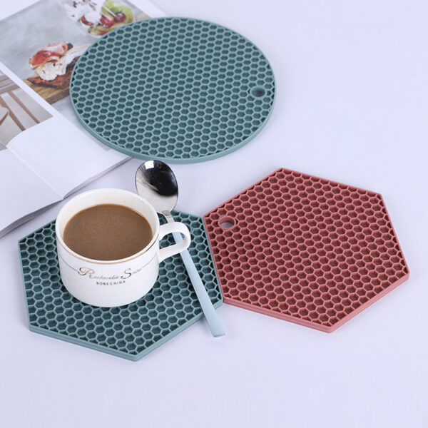 Colorful hexagon silicone mats available for wholesale kitchenware orders